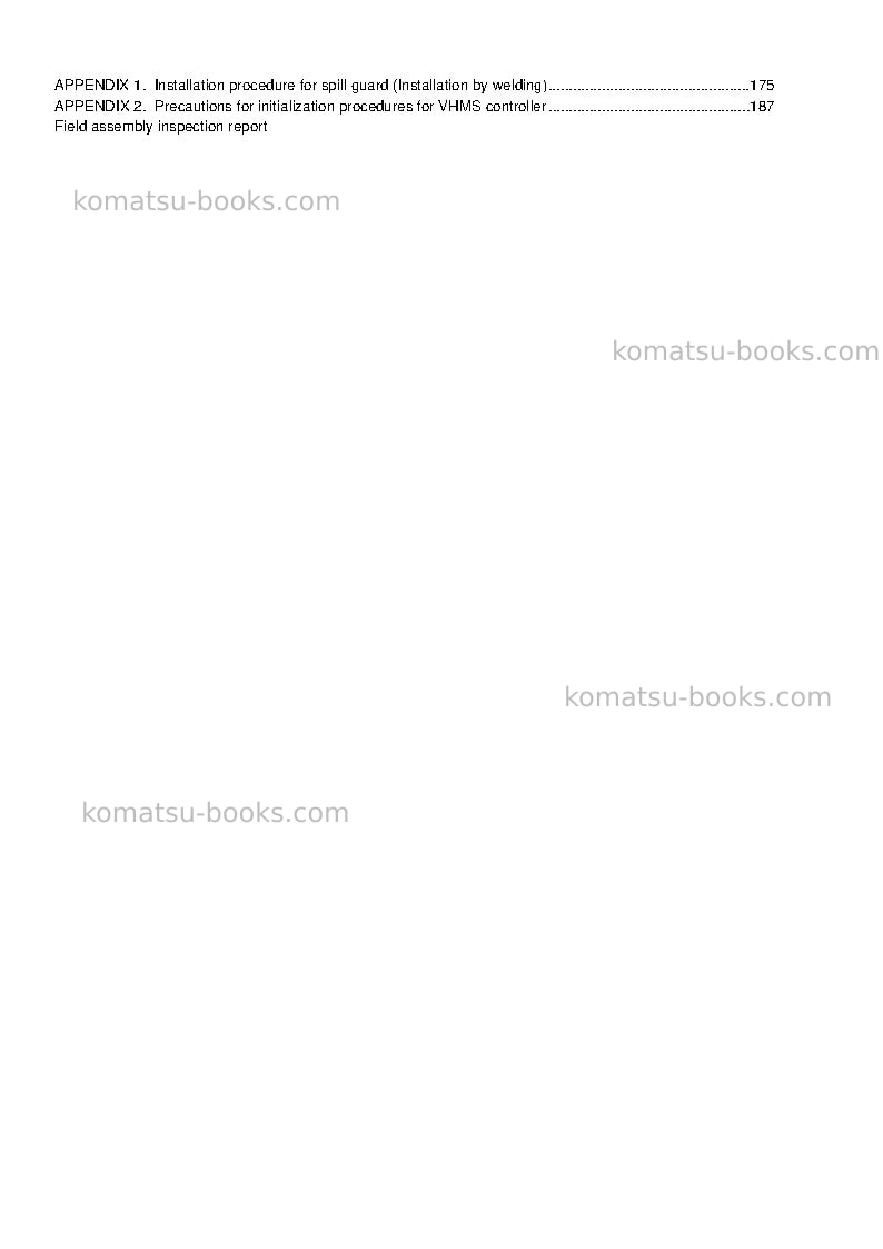 Komatsu d375a-6jpn Field assembly manual cover Page 6