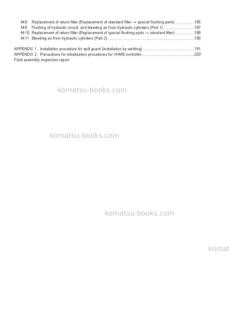 Komatsu d375a-6jpn-mining spec. Field assembly manual cover Page 6