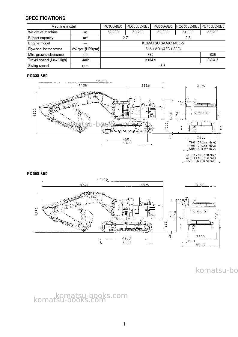 Komatsu pc650lc-8jpn-e0 Field assembly manual cover Page 6 Komatsu pc650lc-8jpn-e0 Field assembly manual cover Page 6