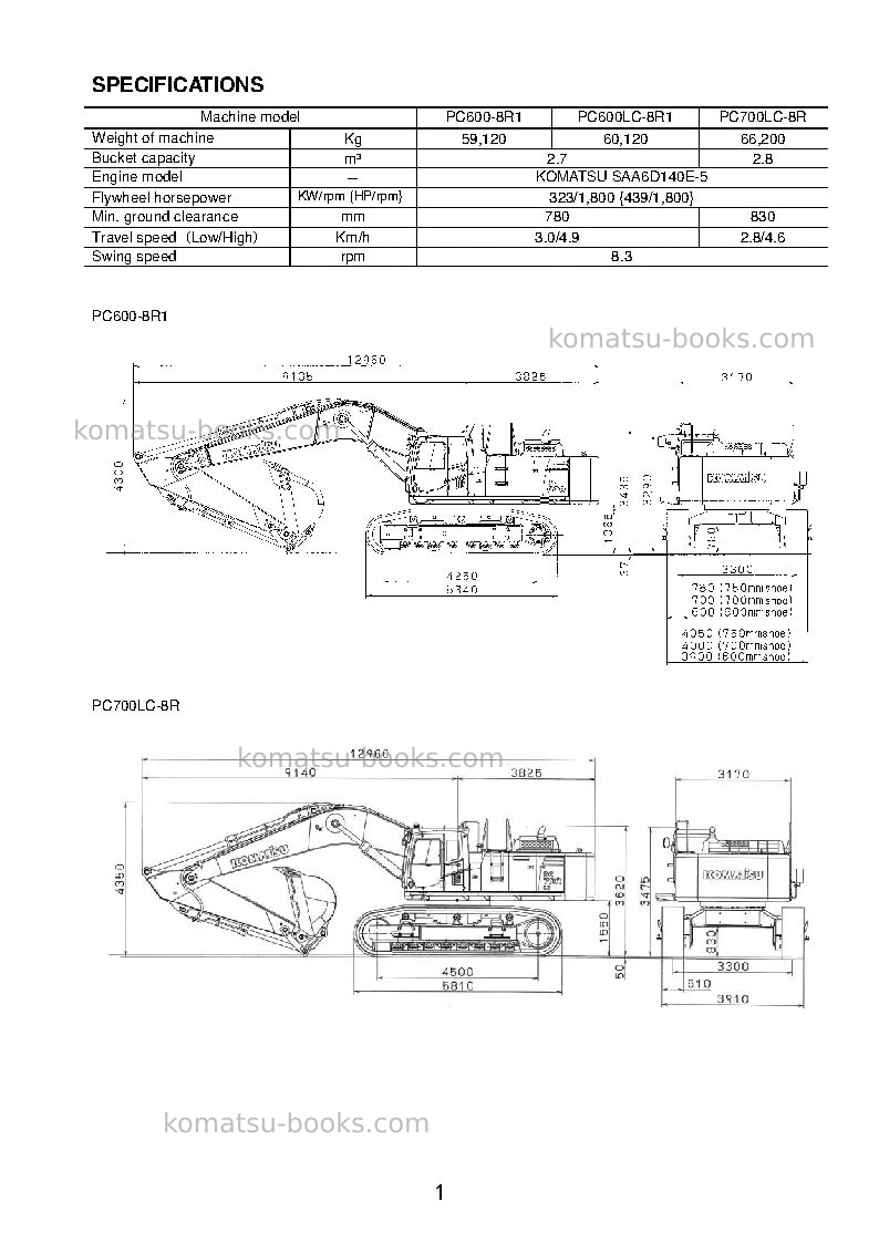 Komatsu pc600lc-8jpn-r1 Field assembly manual cover Page 6 Komatsu pc600lc-8jpn-r1 Field assembly manual cover Page 6