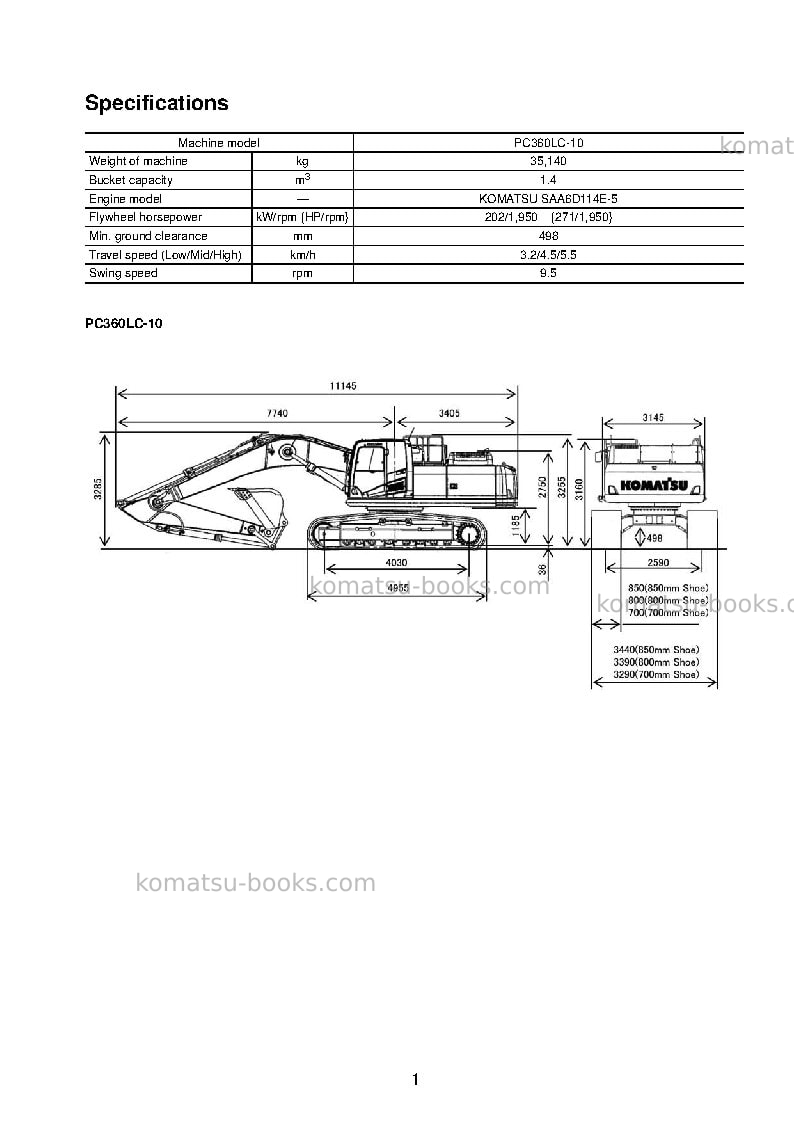 Komatsu pc360lc-10jpn Field assembly manual cover Page 6 Komatsu pc360lc-10jpn Field assembly manual cover Page 6