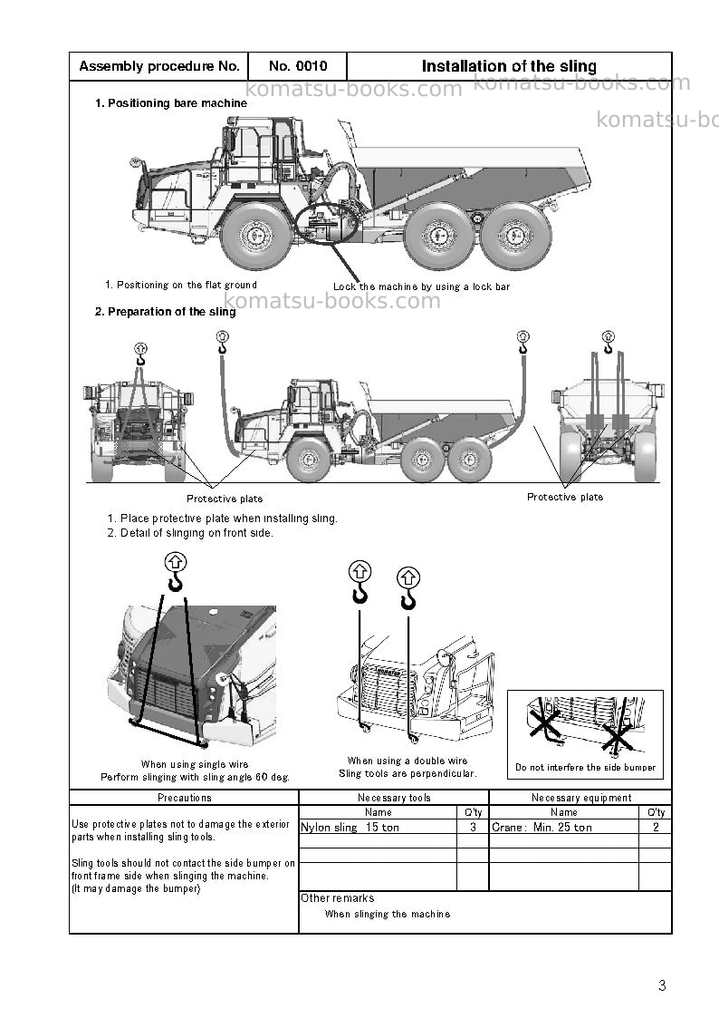 Komatsu hm400-3jpn Field assembly manual cover Page 6 Komatsu hm400-3jpn Field assembly manual cover Page 6