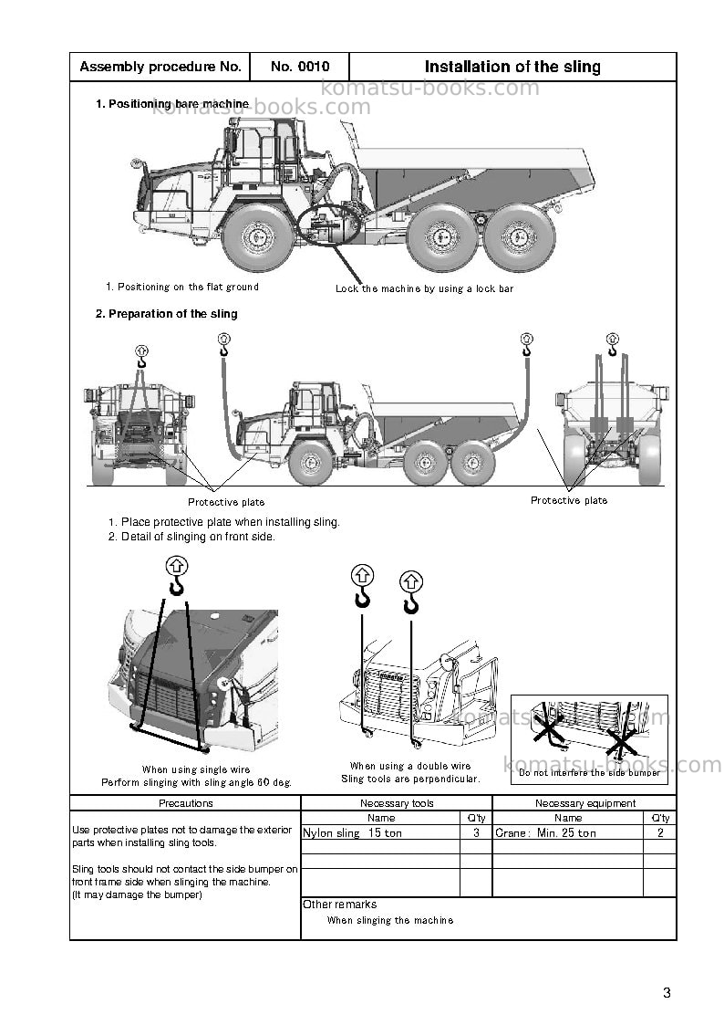 Komatsu hm400-3jpn-r Field assembly manual cover Page 6