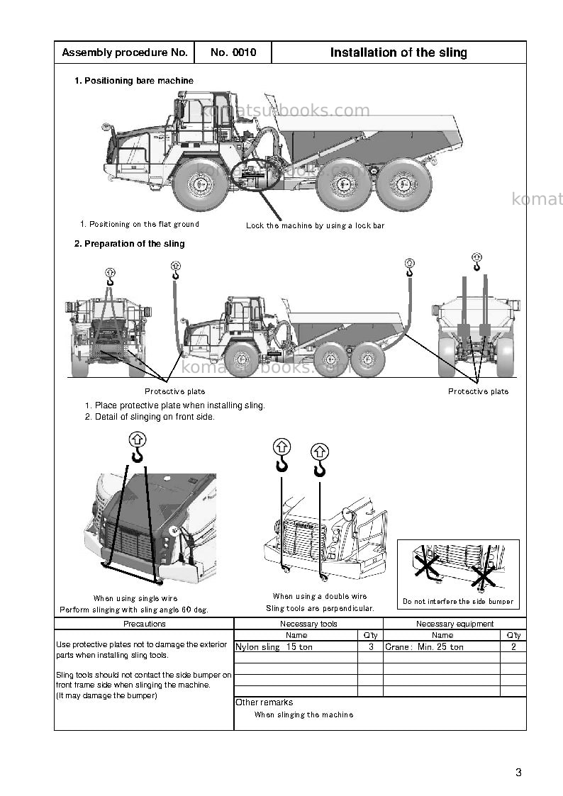 Komatsu hm400-3jpn-m0 Field assembly manual cover Page 6 Komatsu hm400-3jpn-m0 Field assembly manual cover Page 6
