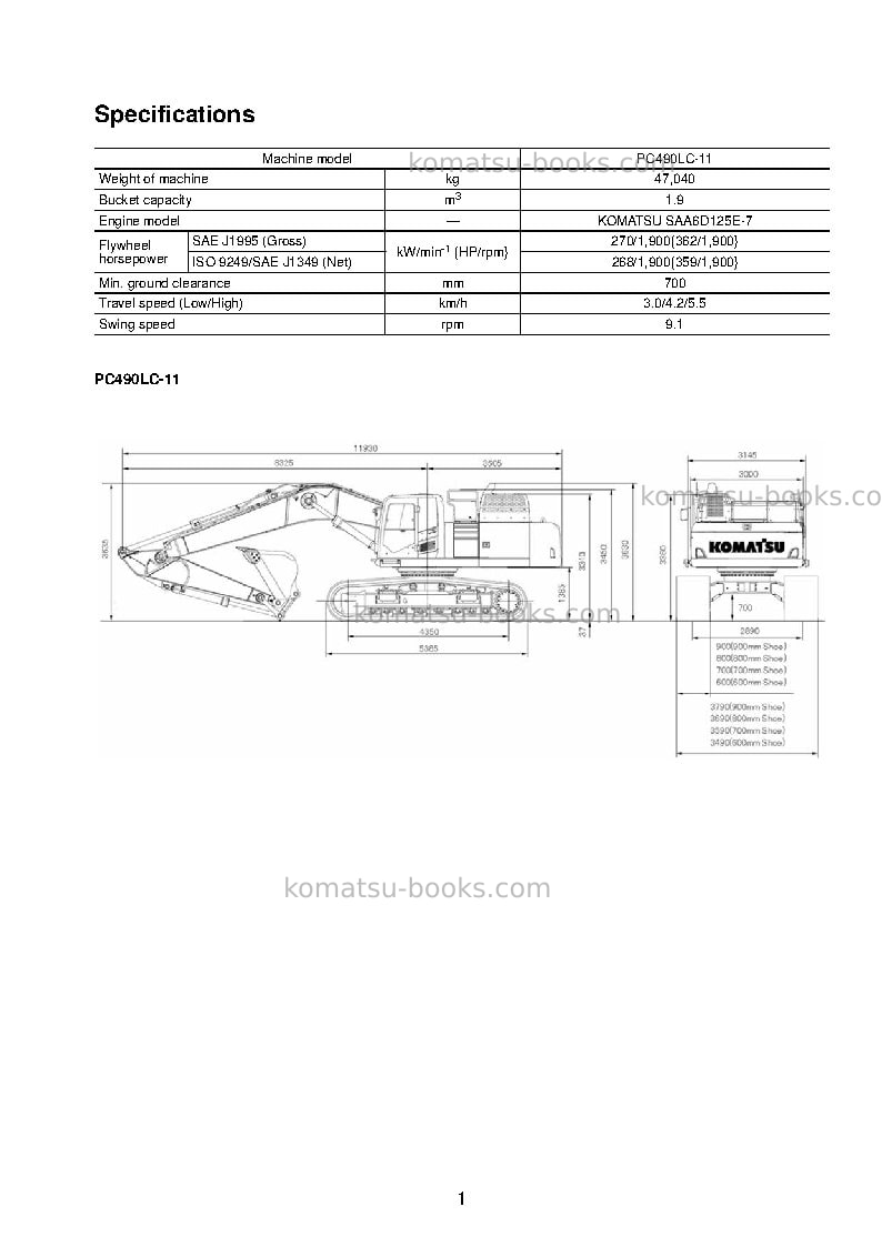 Komatsu pc490lc-11jpn-for eu Field assembly manual cover Page 6 Komatsu pc490lc-11jpn-for eu Field assembly manual cover Page 6