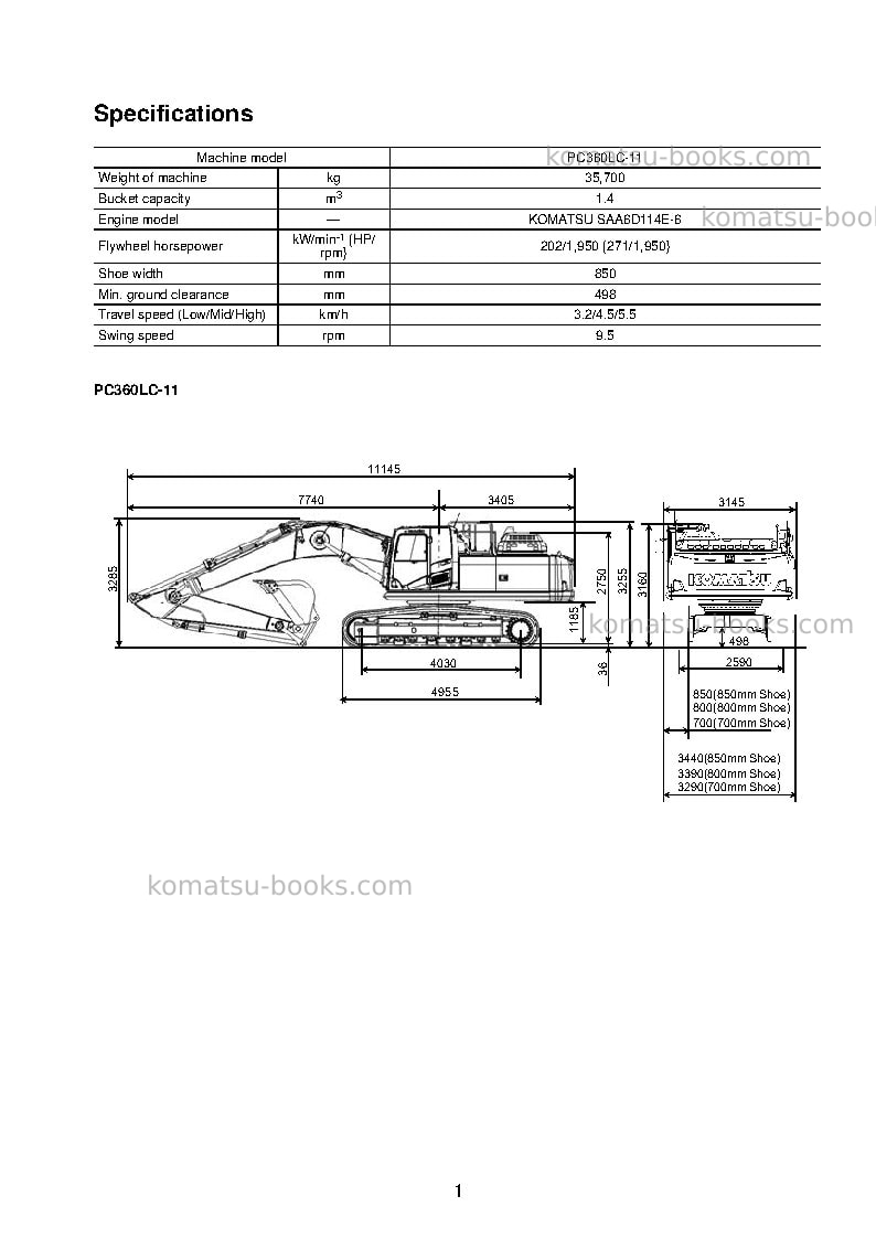 Komatsu pc360lc-11jpn Field assembly manual cover Page 6 Komatsu pc360lc-11jpn Field assembly manual cover Page 6