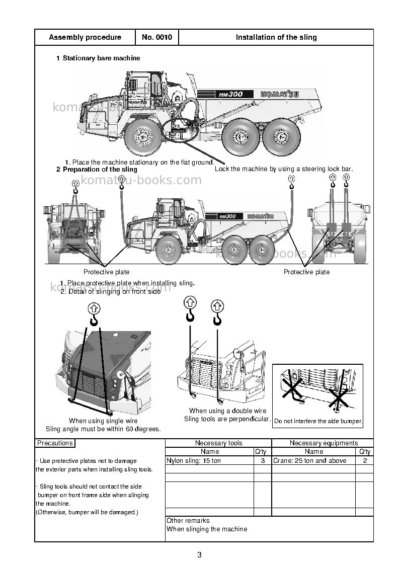 Komatsu hm300-5jpn Field assembly manual cover Page 6 Komatsu hm300-5jpn Field assembly manual cover Page 6