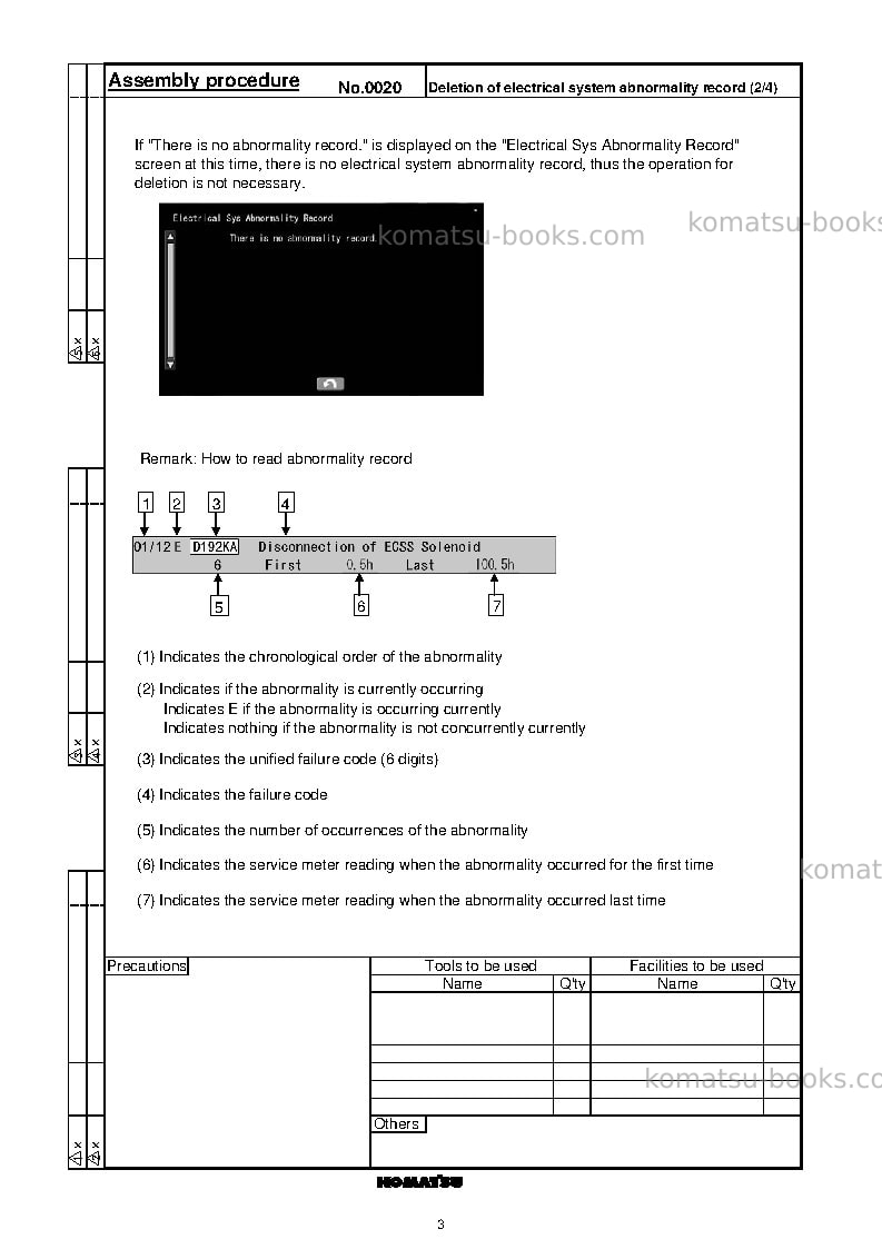 Komatsu wa470-8jpn Field assembly manual cover Page 6 Komatsu wa470-8jpn Field assembly manual cover Page 6