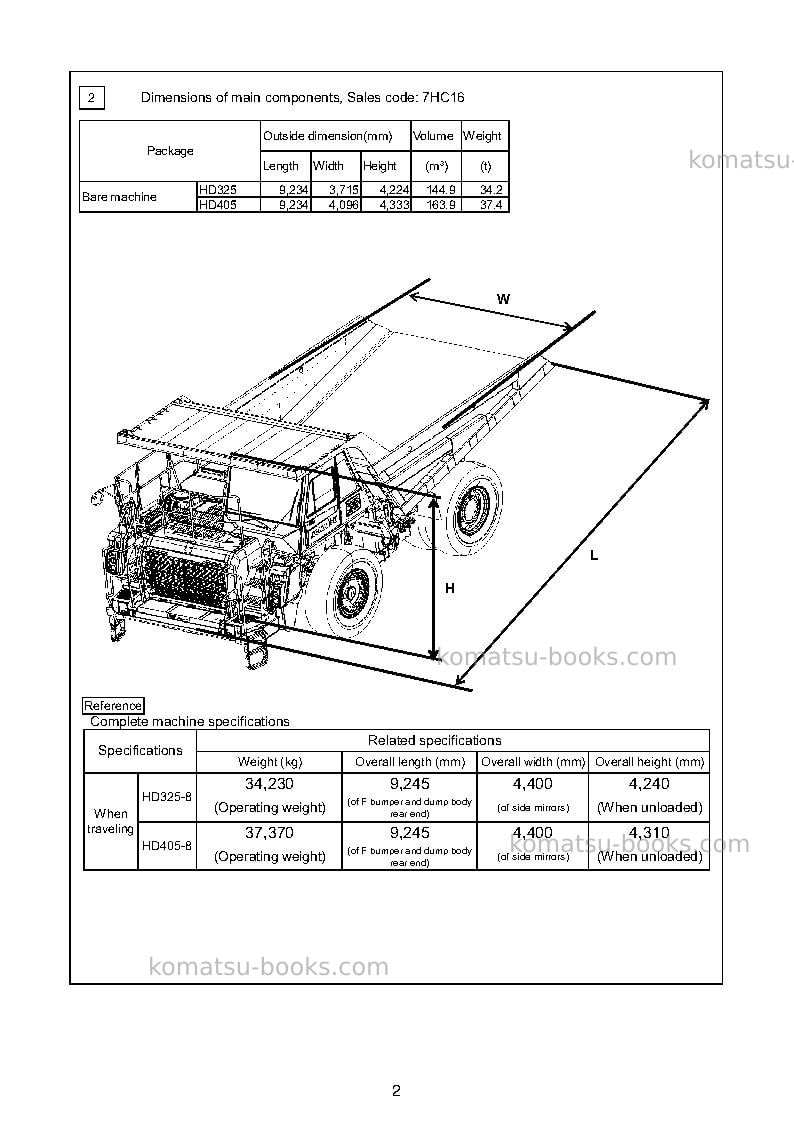 Komatsu hd405-8jpn Field assembly manual cover Page 6