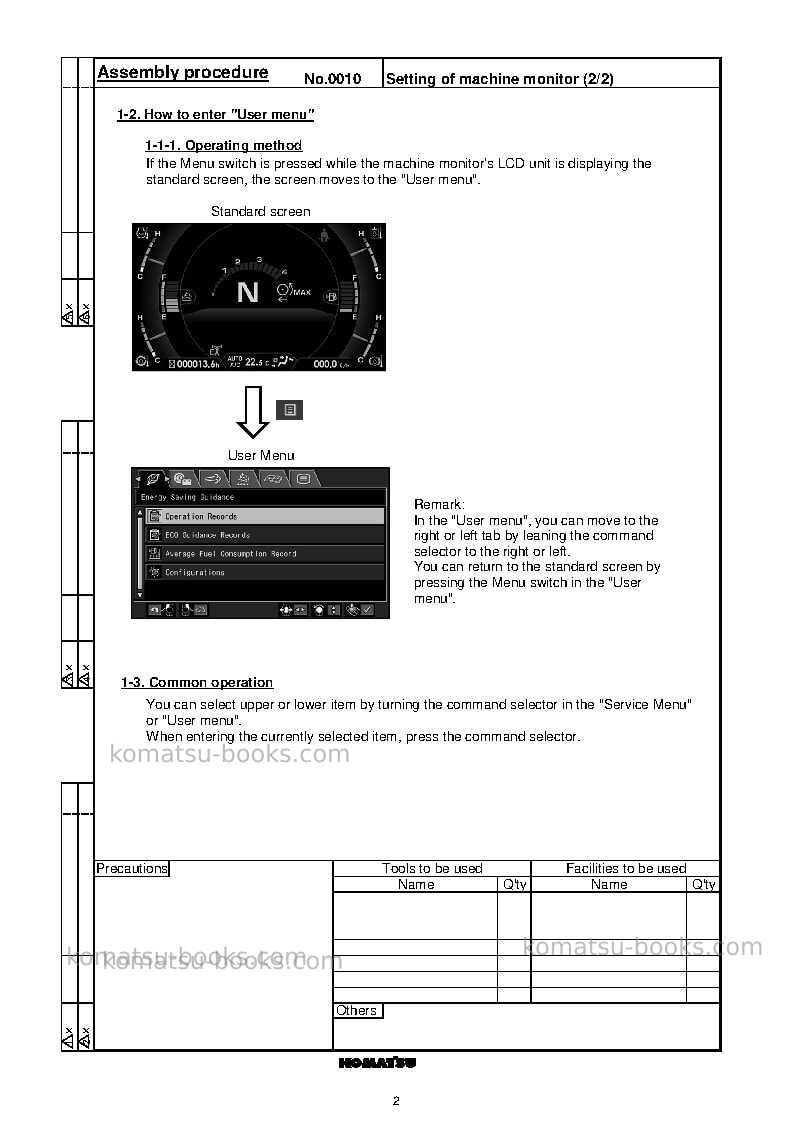 Komatsu wa475-10jpn Field assembly manual cover Page 6 Komatsu wa475-10jpn Field assembly manual cover Page 6