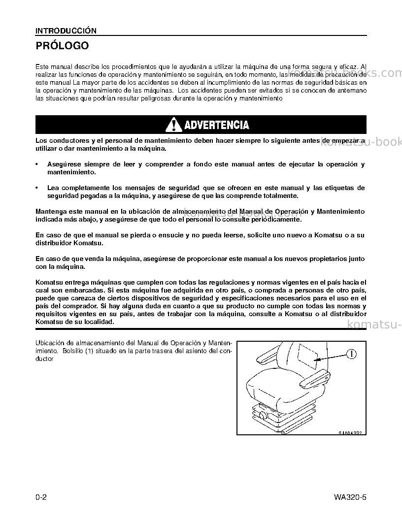 Komatsu wa320-5jpn Manual de operación cover Page 6 Komatsu wa320-5jpn Manual de operación cover Page 6