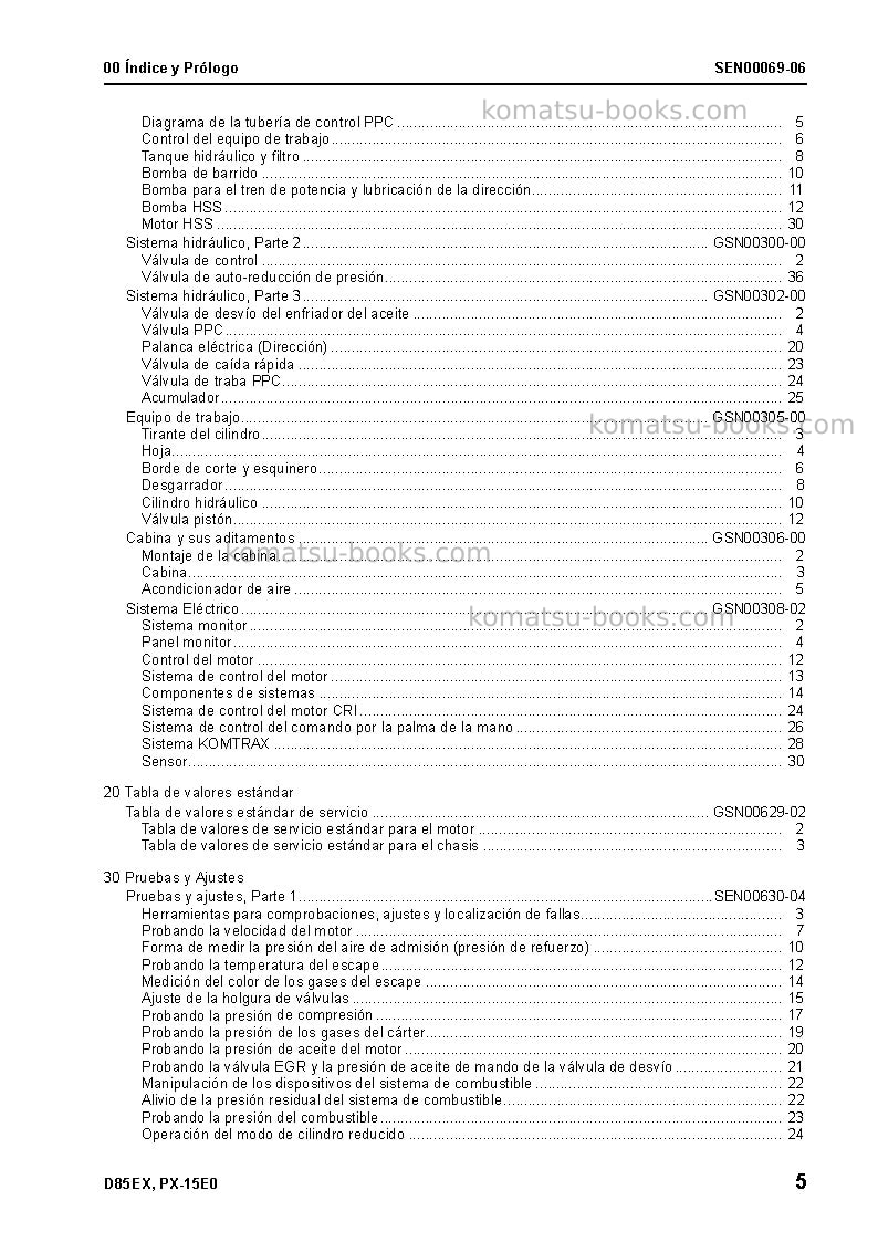 Komatsu d85px-15jpn-e0 Reparación y mantenimiento cover Page 6 Komatsu d85px-15jpn-e0 Reparación y mantenimiento cover Page 6