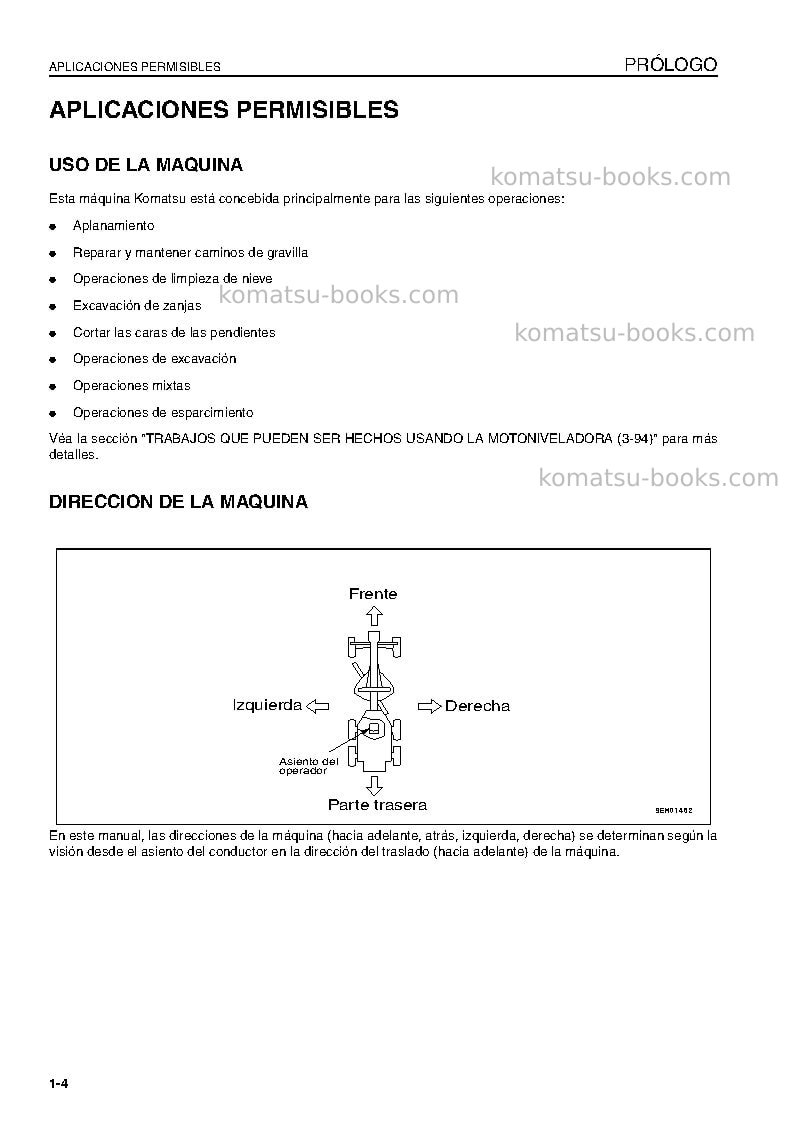 Komatsu gd655-3jpn-e0 Manual de operación cover Page 6 Komatsu gd655-3jpn-e0 Manual de operación cover Page 6