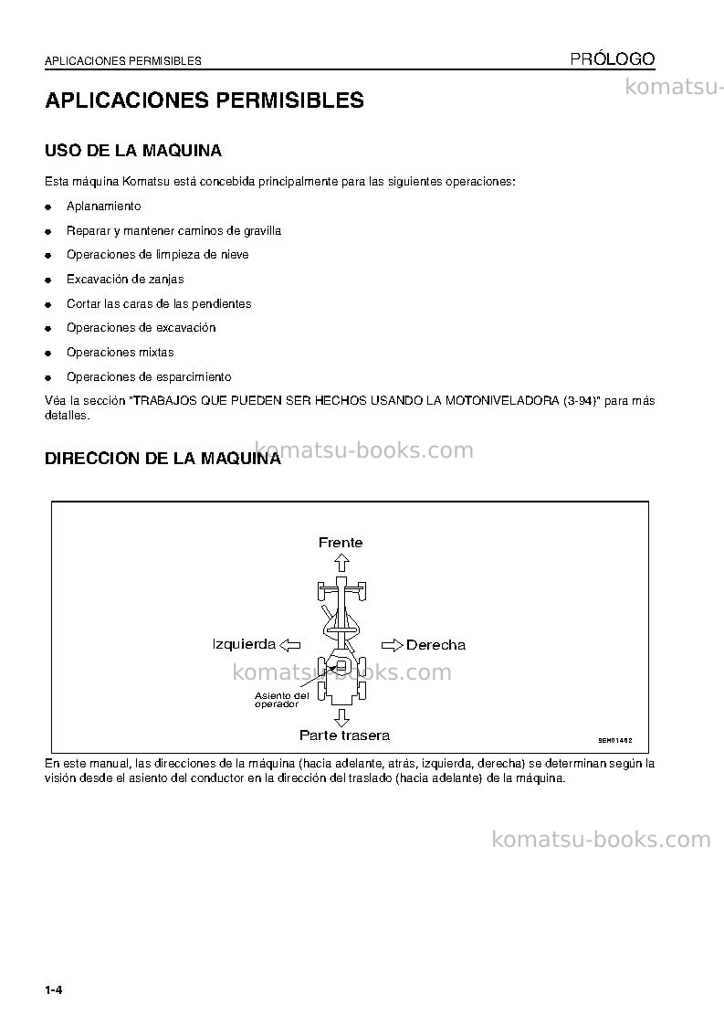 Komatsu gd675-3jpn-e0 Manual de operación cover Page 6