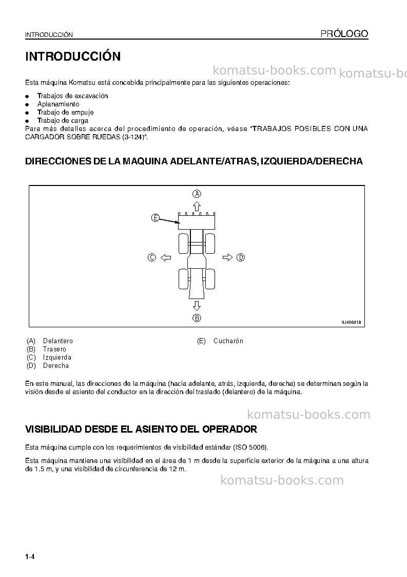 Komatsu wa200-6jpn Manual de operación cover Page 6 Komatsu wa200-6jpn Manual de operación cover Page 6