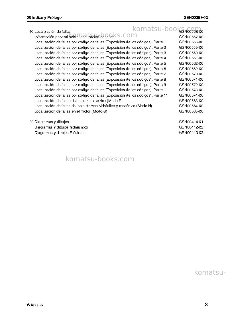 Komatsu wa600-6jpn Reparación y mantenimiento cover Page 6
