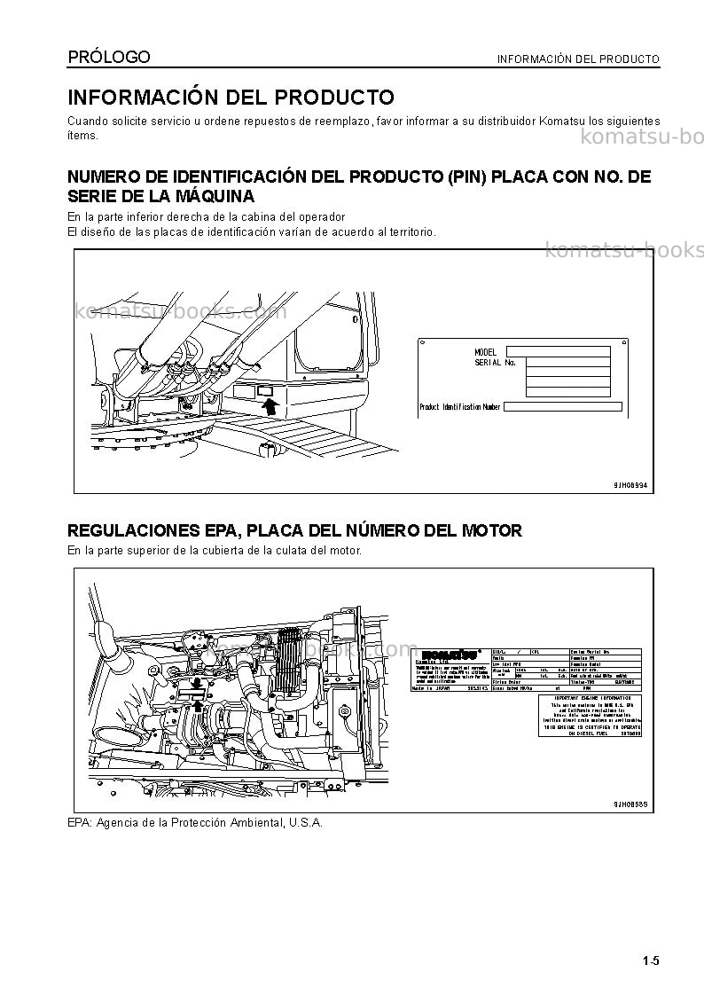 Komatsu pc220lc-8jpn-work equipment grease 100h Manual de operación cover Page 6 Komatsu pc220lc-8jpn-work equipment grease 100h Manual de operación cover Page 6