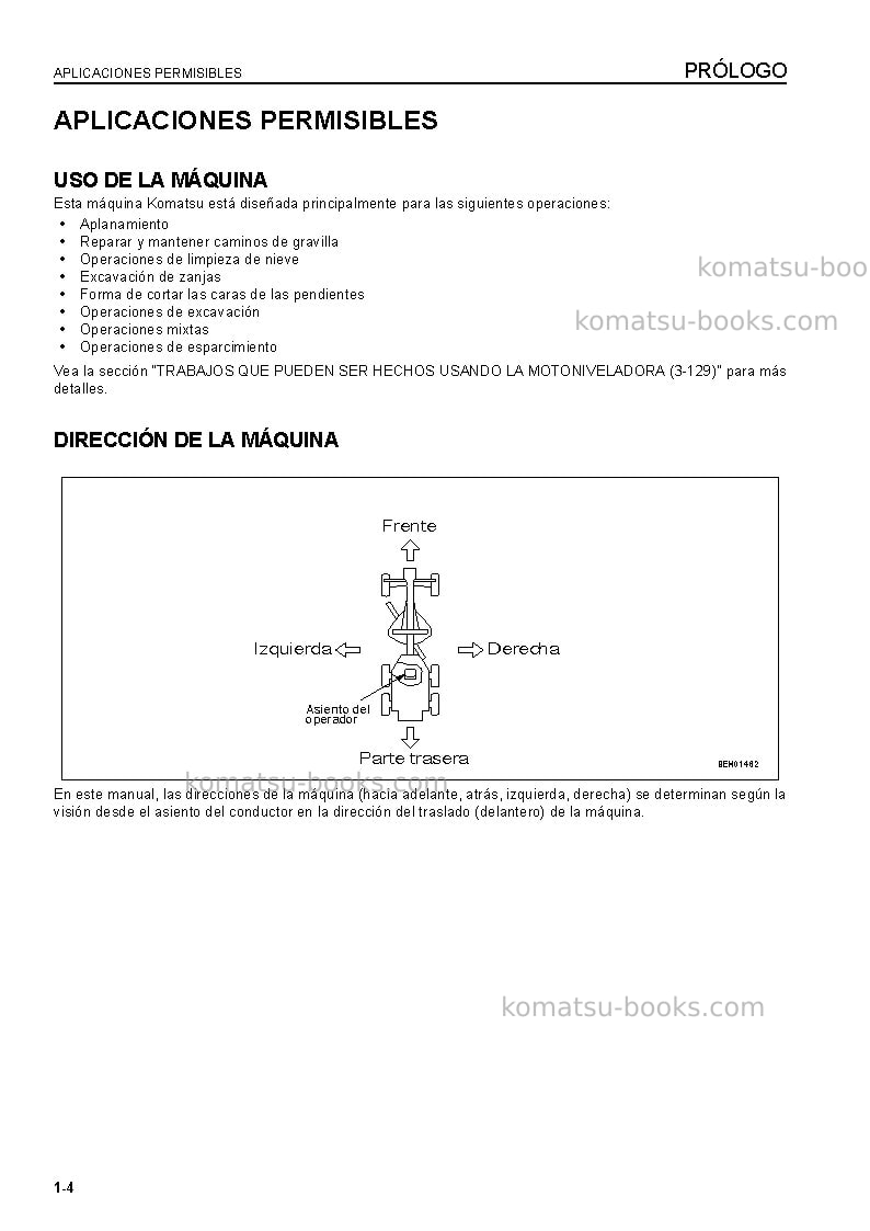 Komatsu gd675-5jpn Manual de operación cover Page 6 Komatsu gd675-5jpn Manual de operación cover Page 6