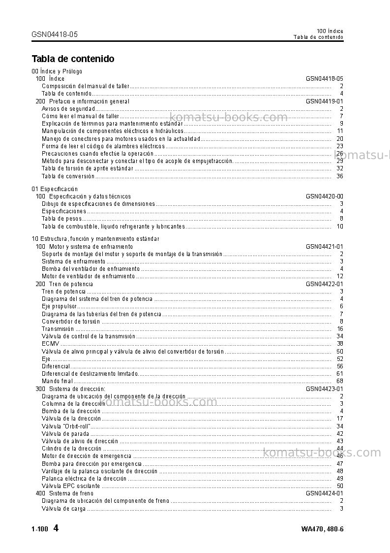 Komatsu wa470-6jpn Reparación y mantenimiento cover Page 6