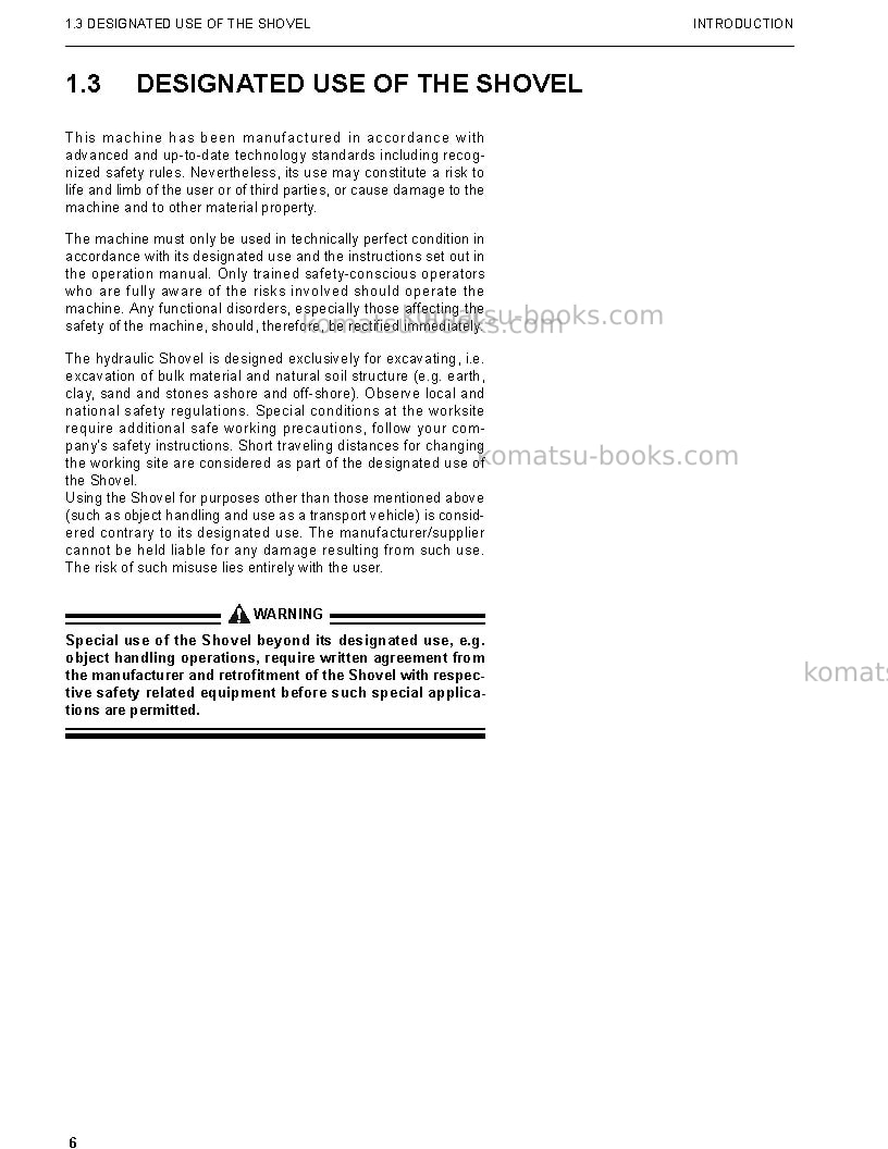 Komatsu pc4000-6deu-electric motor Manual de operação capa Página 6 Komatsu pc4000-6deu-electric motor Manual de operação capa Página 6