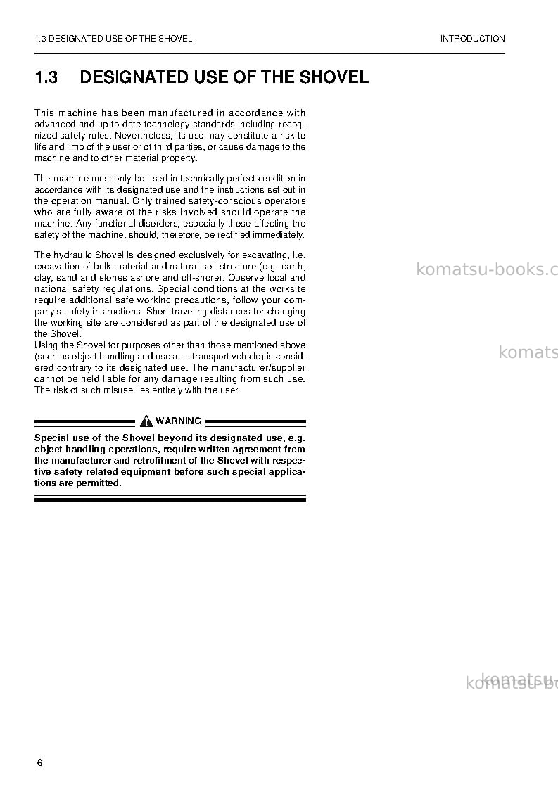 Komatsu pc8000-6deu Operation manual cover Page 6 Komatsu pc8000-6deu Operation manual cover Page 6