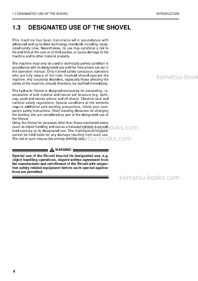 Komatsu pc8000-6deu Operation manual cover Page 6 Komatsu pc8000-6deu Operation manual cover Page 6