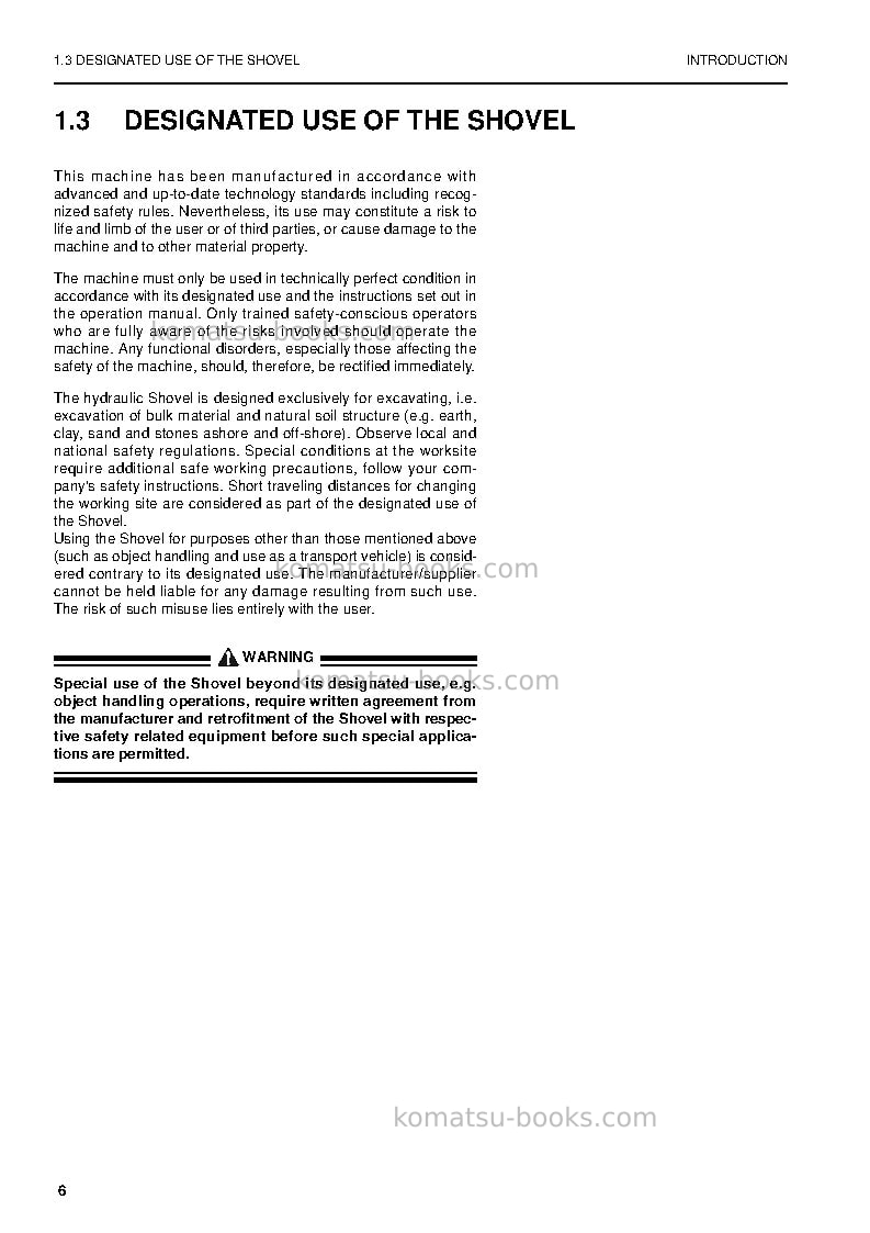 Komatsu pc8000-6deu Operation manual cover Page 6 Komatsu pc8000-6deu Operation manual cover Page 6