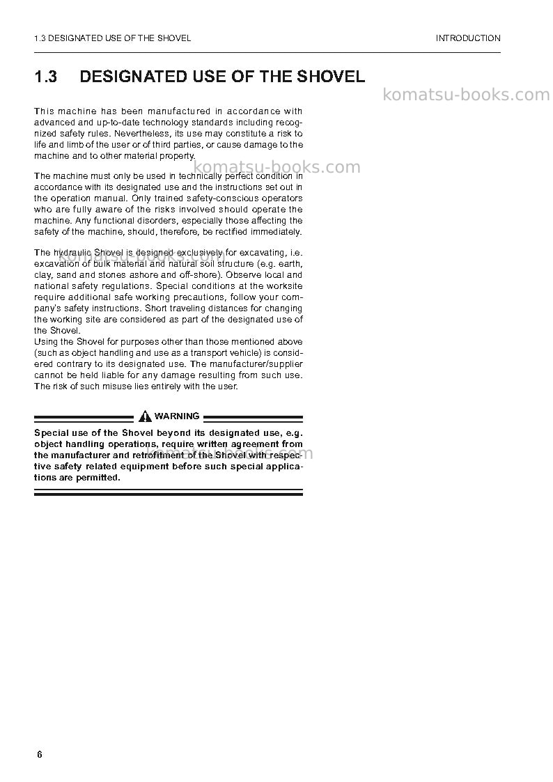 Komatsu pc5500-6deu Operation manual cover Page 6 Komatsu pc5500-6deu Operation manual cover Page 6