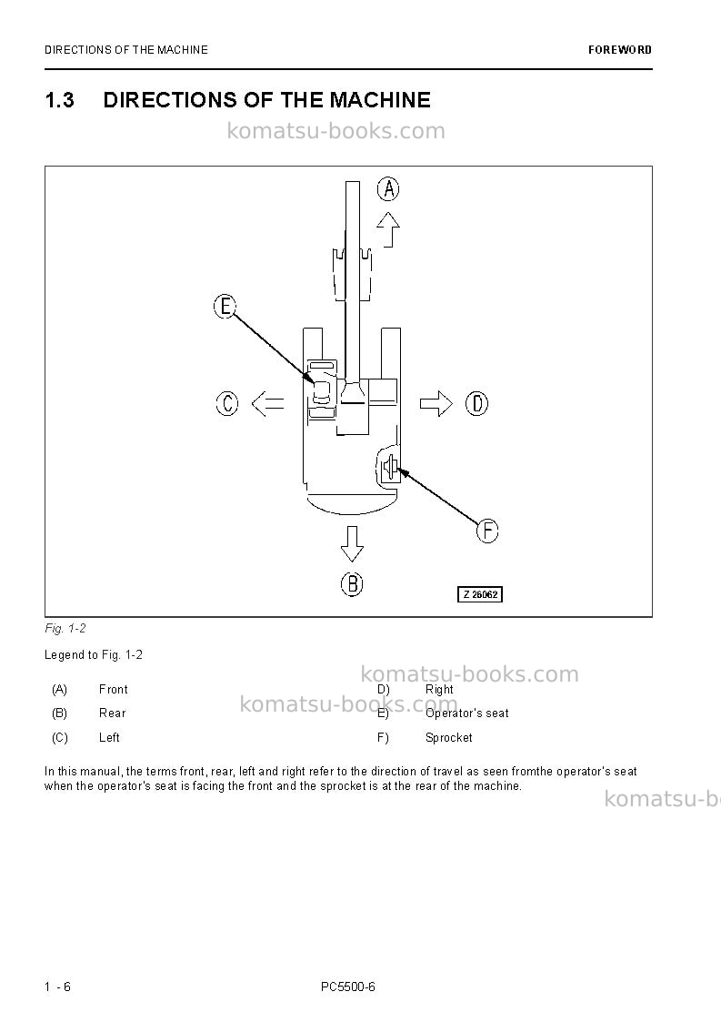 Komatsu pc5500-6deu Operation manual cover Page 6 Komatsu pc5500-6deu Operation manual cover Page 6