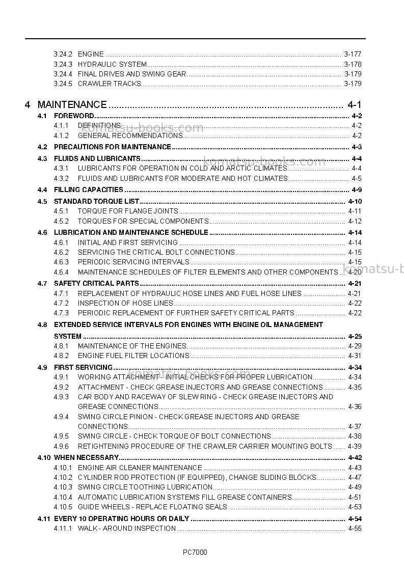 Komatsu pc7000-6deu Operation manual cover Page 6 Komatsu pc7000-6deu Operation manual cover Page 6