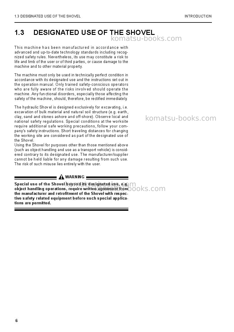 Komatsu pc5500e-6deu Repair & maintenance cover Page 6