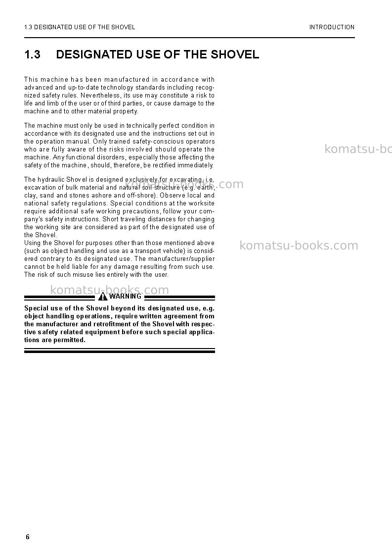 Komatsu pc5500-6deu Repair & maintenance cover Page 6 Komatsu pc5500-6deu Repair & maintenance cover Page 6