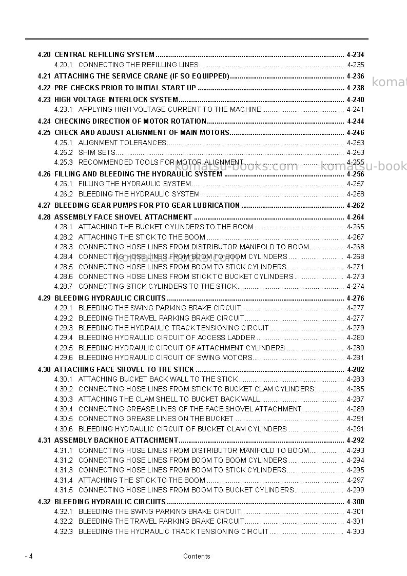 Komatsu pc5500e-6deu Field assembly manual cover Page 6 Komatsu pc5500e-6deu Field assembly manual cover Page 6