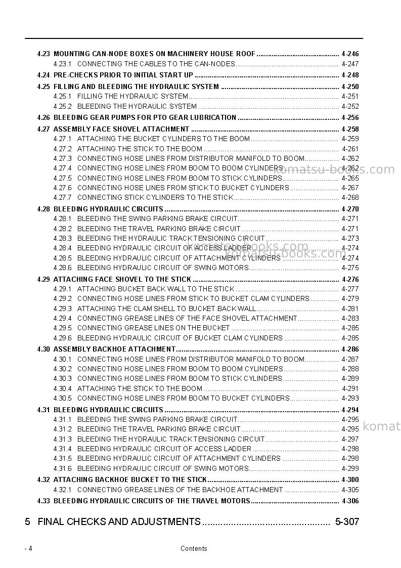 Komatsu pc5500-6deu Field assembly manual cover Page 6 Komatsu pc5500-6deu Field assembly manual cover Page 6