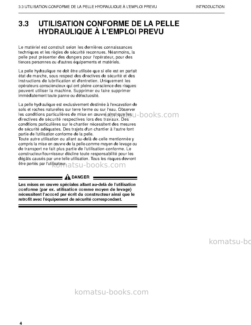 Komatsu pc3000-6deu Manuel d'utilisation couverture Page 6