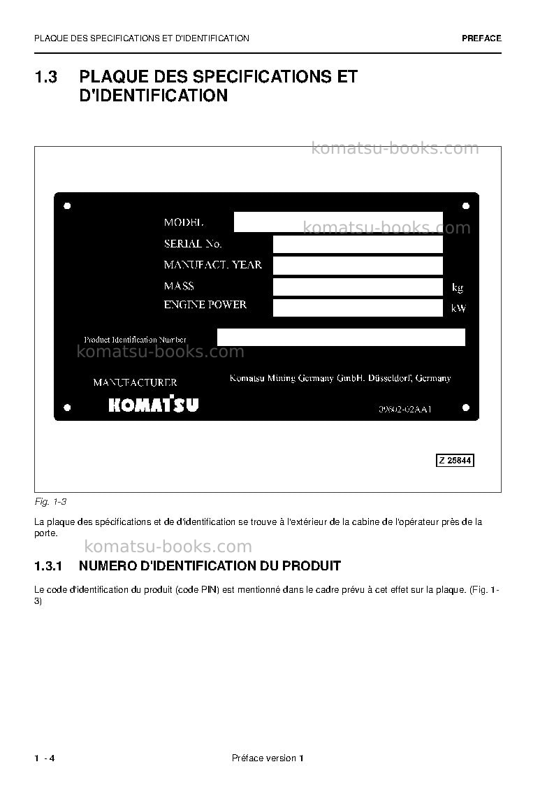 Komatsu pc4000-6deu Manuel d'utilisation couverture Page 6 Komatsu pc4000-6deu Manuel d'utilisation couverture Page 6
