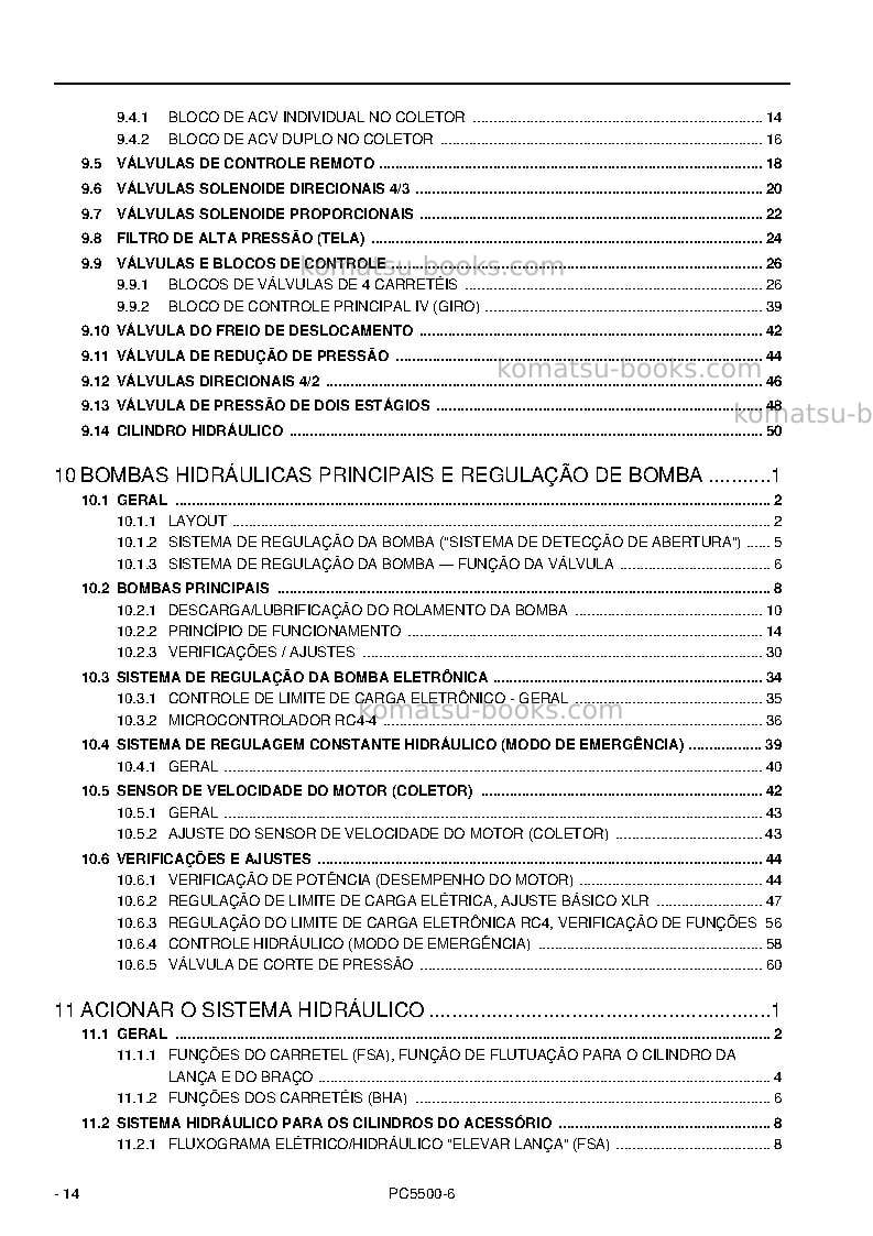 Komatsu pc5500-6deu-diesel Reparo e manutenção capa Página 6