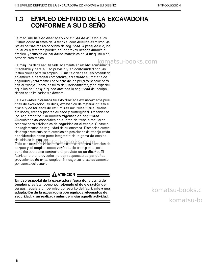 Komatsu pc3000-6deu Manual de operación cover Page 6