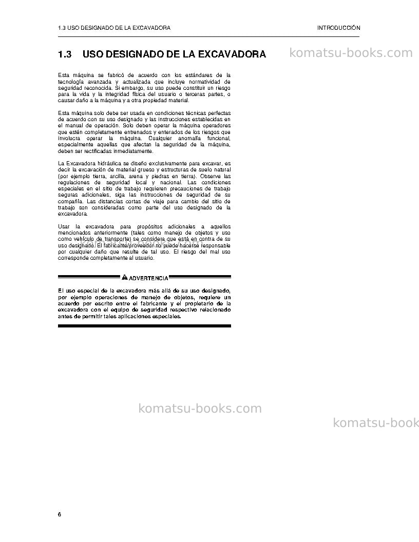 Komatsu pc4000-6deu Manual de operación cover Page 6 Komatsu pc4000-6deu Manual de operación cover Page 6