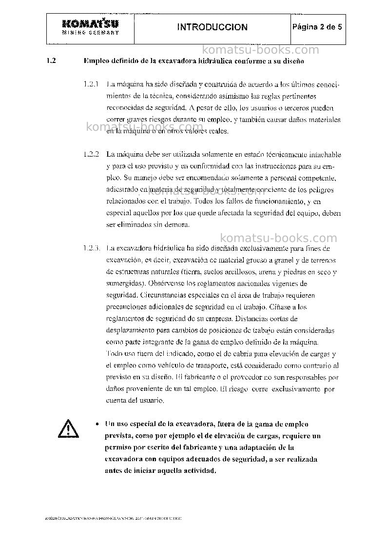 Komatsu pc8000-6deu-mian drive motor Manual de operación cover Page 6