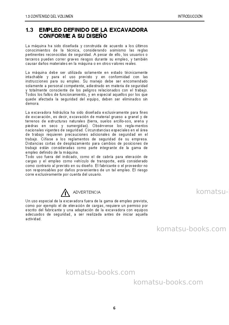 Komatsu pc8000-6deu-electric motor Manual de operación cover Page 6 Komatsu pc8000-6deu-electric motor Manual de operación cover Page 6