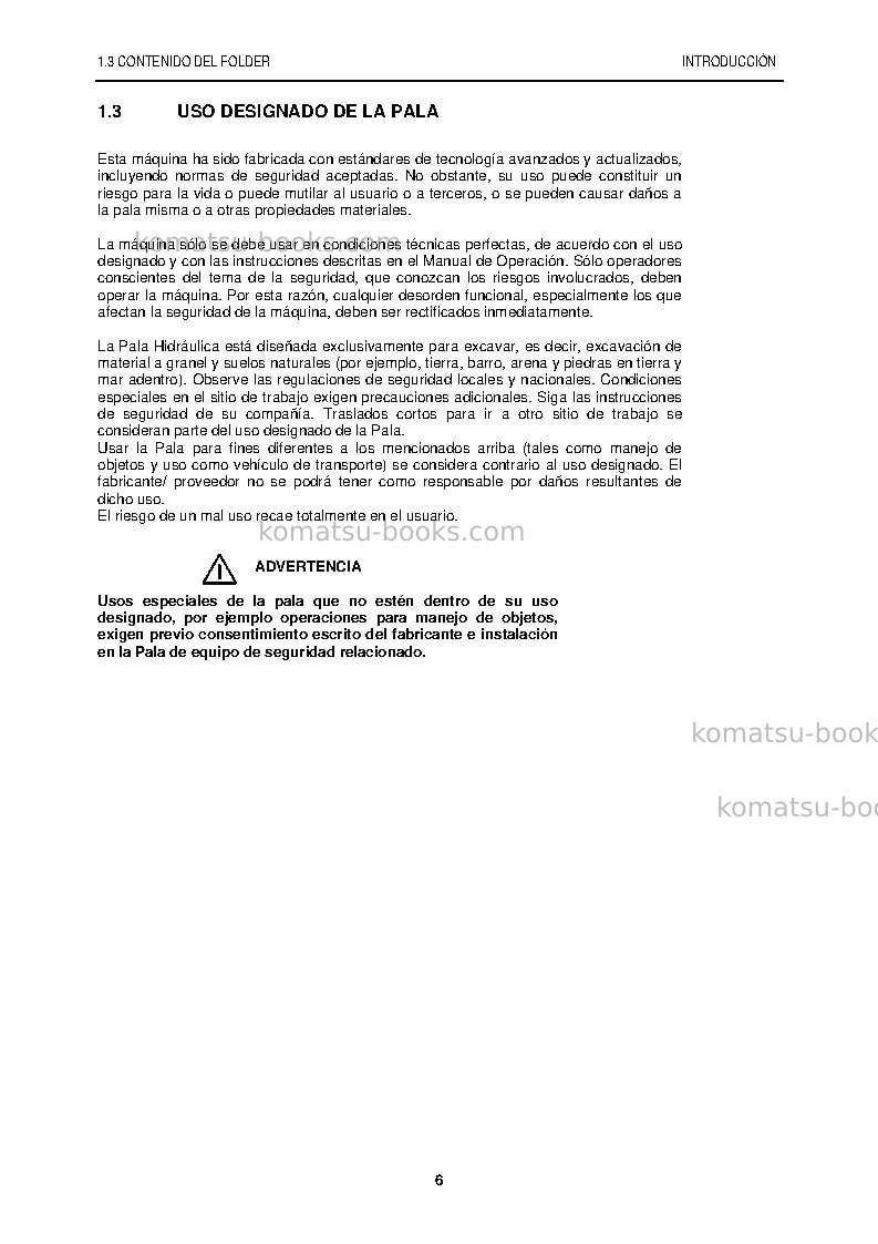 Komatsu pc5500-6deu Manual de operación cover Page 6 Komatsu pc5500-6deu Manual de operación cover Page 6