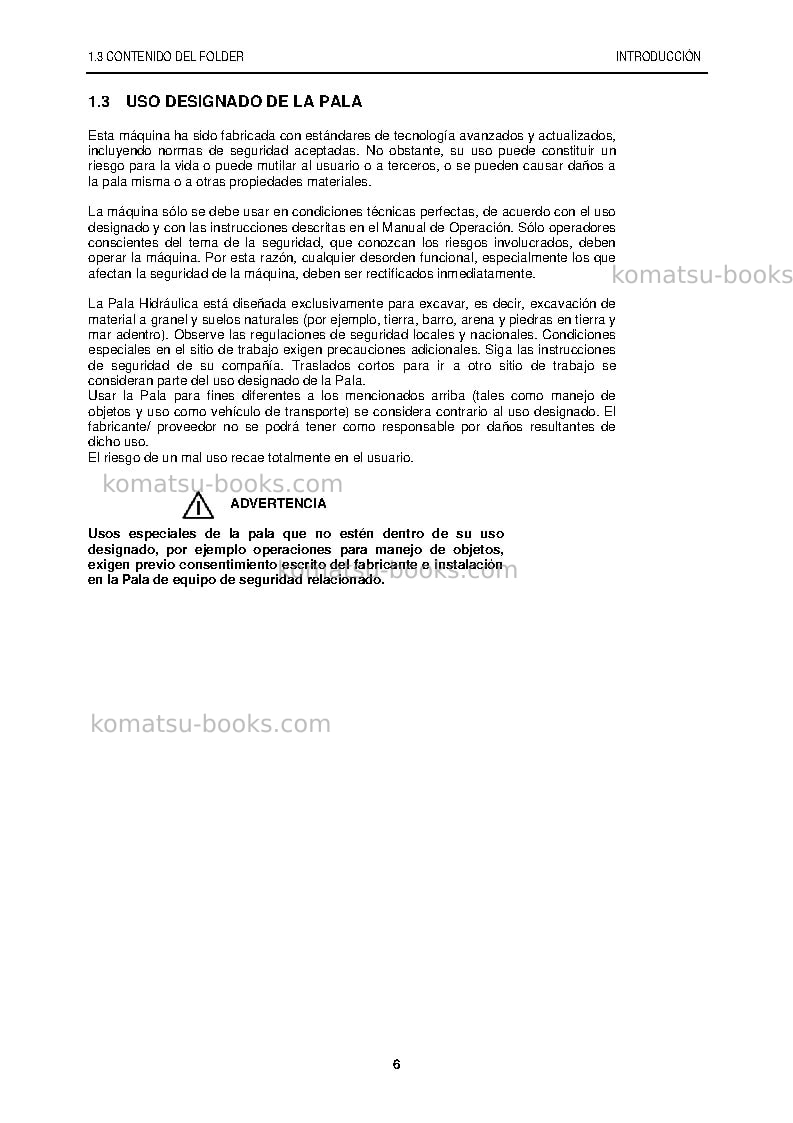 Komatsu pc5500-6deu Manual de operación cover Page 6 Komatsu pc5500-6deu Manual de operación cover Page 6