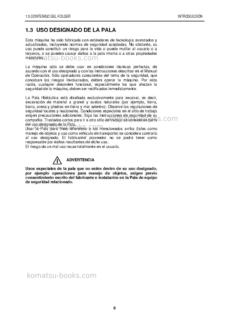 Komatsu pc5500-6deu Manual de operación cover Page 6 Komatsu pc5500-6deu Manual de operación cover Page 6