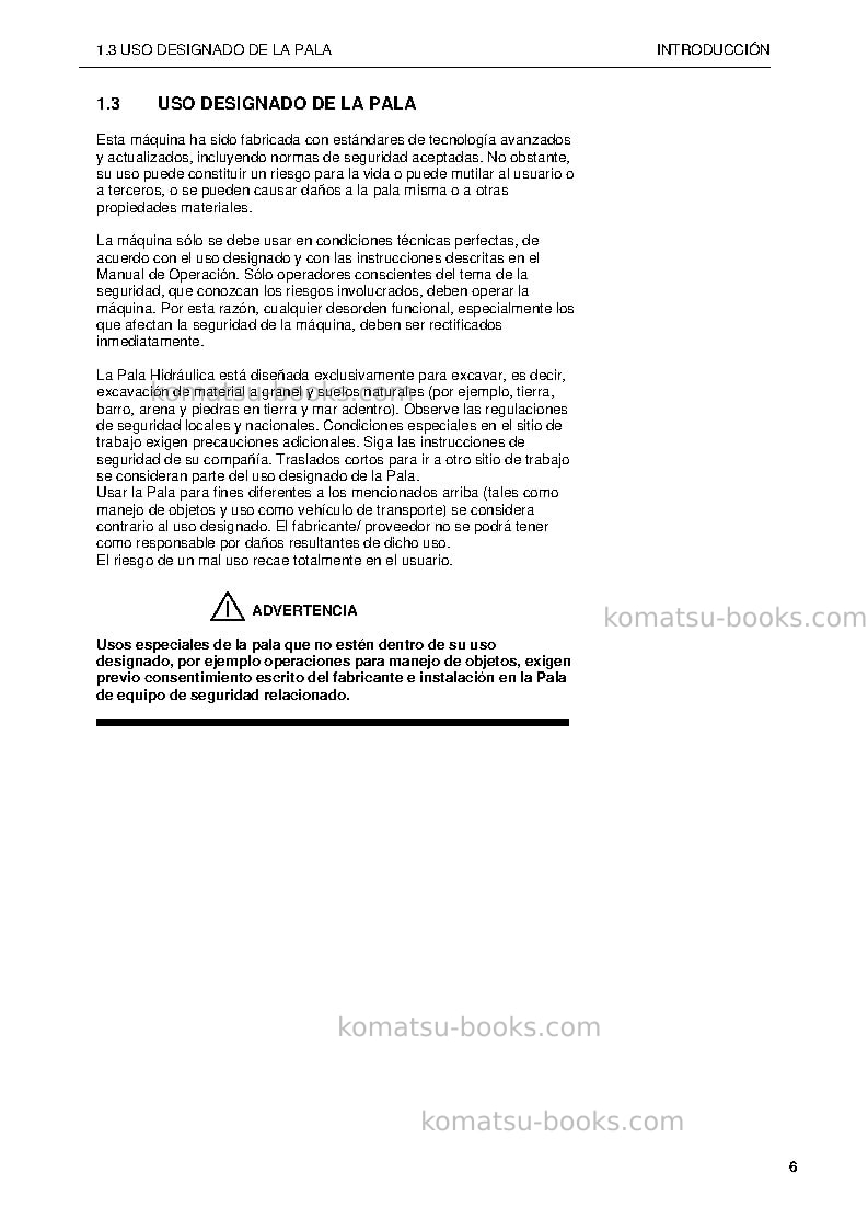 Komatsu pc5500-6deu Manual de operación cover Page 6 Komatsu pc5500-6deu Manual de operación cover Page 6