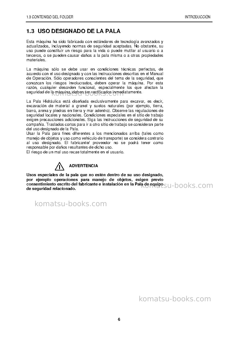 Komatsu pc5500-6deu Manual de operación cover Page 6 Komatsu pc5500-6deu Manual de operación cover Page 6
