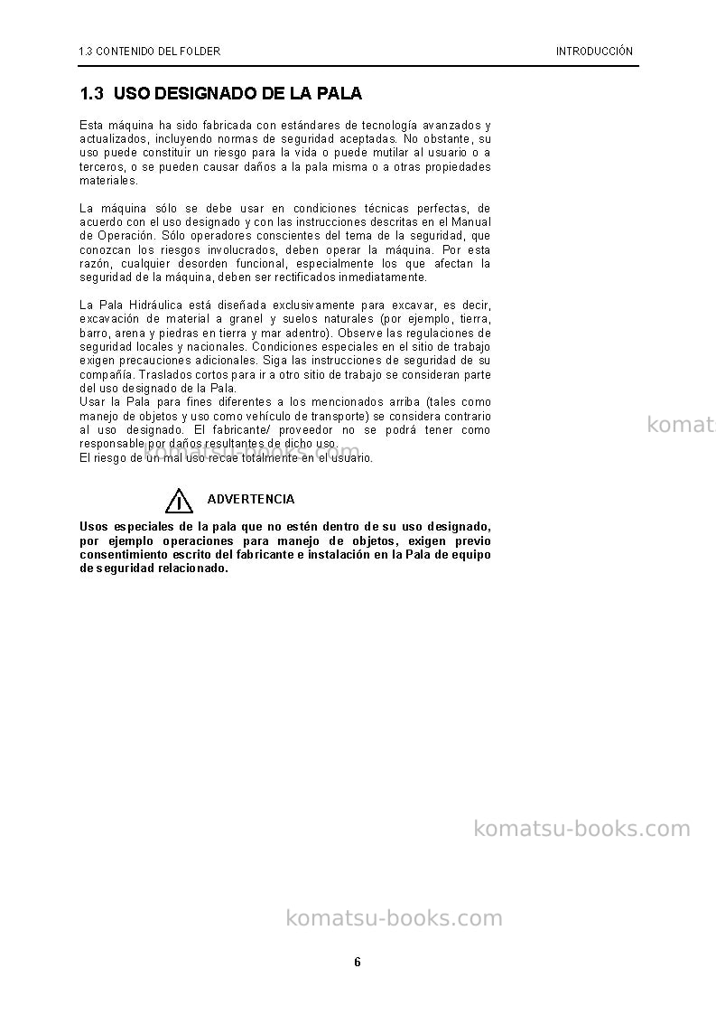 Komatsu pc5500-6deu Manual de operación cover Page 6 Komatsu pc5500-6deu Manual de operación cover Page 6