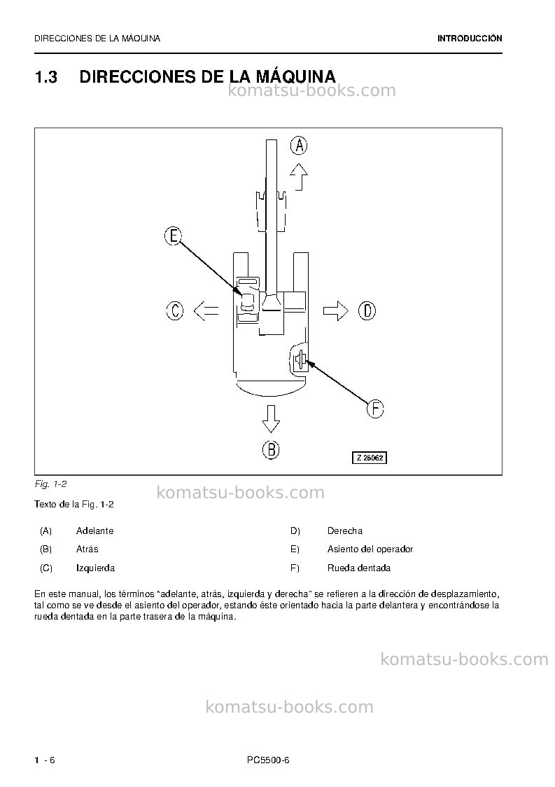 Komatsu pc5500-6deu Manual de operación cover Page 6 Komatsu pc5500-6deu Manual de operación cover Page 6
