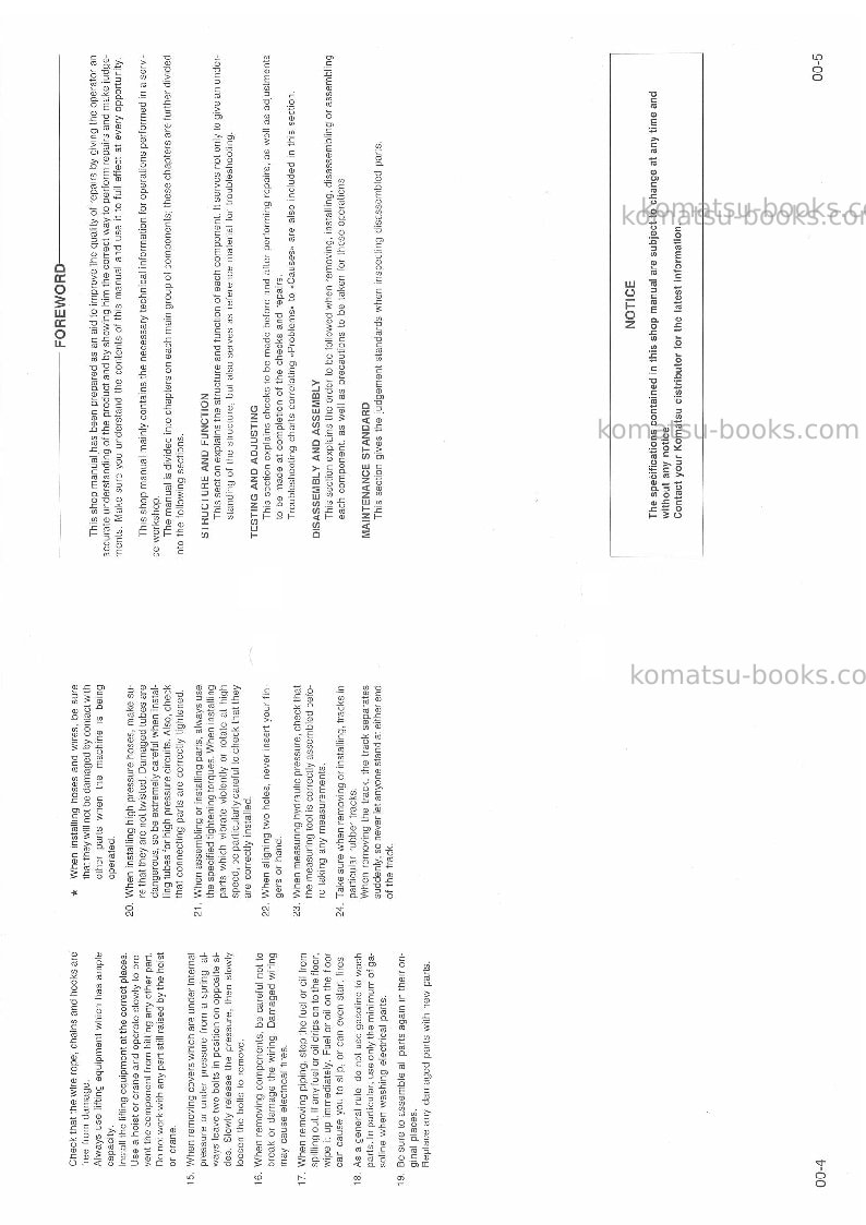 Komatsu pc40-6ita Repair & maintenance cover Page 6