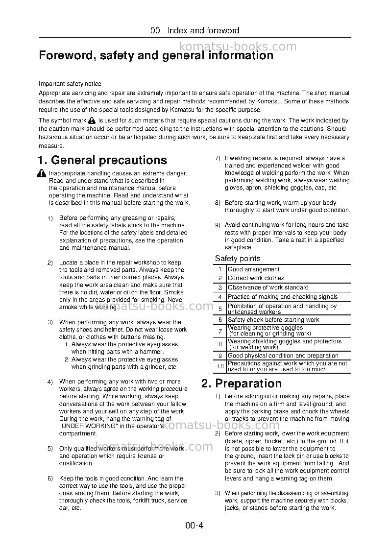Komatsu jgx50-1jpn-xcentric ripper Operation manual cover Page 6 Komatsu jgx50-1jpn-xcentric ripper Operation manual cover Page 6